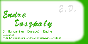 endre doszpoly business card